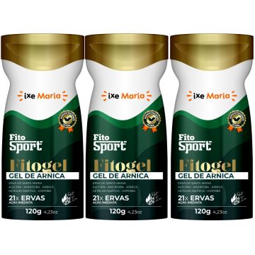 Kit 3 Fitosport Massageador Alívio da Dor Gel de Arnica + 21 Ervas Fitogel