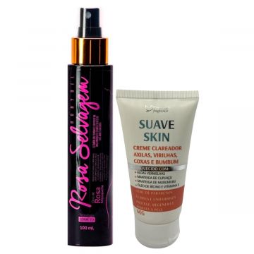 Óleo Clareador Rosa Selvagem + Creme Clareador Axilas, Virilhas, Coxas e Bumbum  Suave Skin