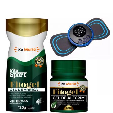 FitoSport Gel de Arnica Fitogel 21 Ervas + Gel Massageador de Alecrim Fitogel  + Mini Massageador Portátil Recarregável