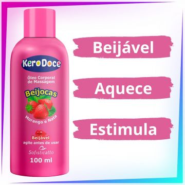 Kit Óleo Corporal para Massagem Sensual Íntima Kero Doce Beijocas