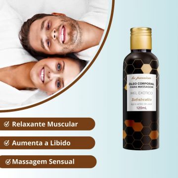 Kit Óleo Corporal Beijável Para Massagem Sensual Íntima Mel Exótico (2 unidades)