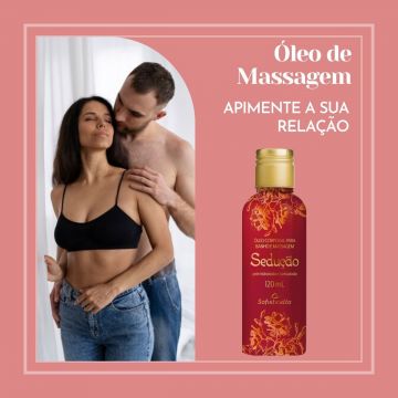 Óleo Corporal Massagem Sensual Íntima Sedução + Pomada Fogo do Dragão Original (Vermelho)