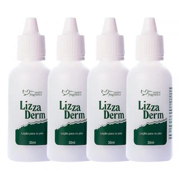 Kit 4 Loção Lizza Derm Para Os Pés Rachados e Ressacados