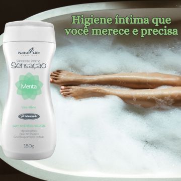 Kit Sabonete Íntimo Feminino Limpeza e Frescor: 1 Morango + 1 Menta