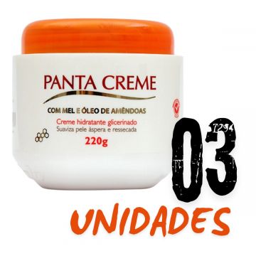 Kit 3 Panta Creme Hidratante Glicerinado Panta Cosmética 220g