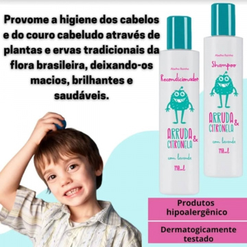 Kit Tratamento Contra Piolhos e Lêndeas: Shampoo + Recondicionador Arruda E Citronela