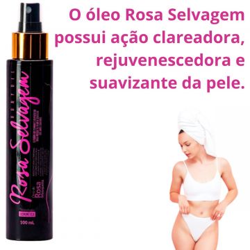 Óleo Clareador Corporal Alixas e Virilha Rosa Selvagem + Colágeno Peptan Rosa Selvagem Sabor Limão