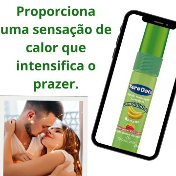 Kit 3 Gel Beijável e Esquenta Kero Doce Lambidinhas para Massagem Sensual Íntimo