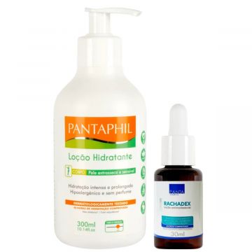 Pantaphil Loção Hidratante Hipoalergênica 300ml + Loção para Tratamento de Pés Rachados e Ressecados Rachadex