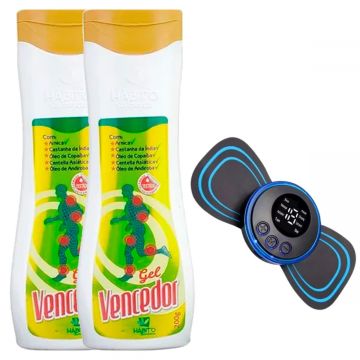 2 Gel Vencedor Massageador Hábito + Mini Massageador Portátil Alívio da Dor Muscular