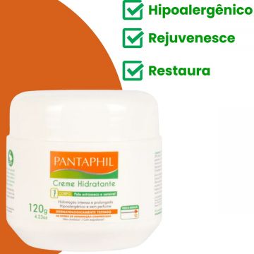 Kit 1 Creme Pantaphil Hidratante Hipoalergênico 120 g + 2 Loção Hidratante para os Pés Rachadex