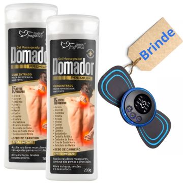 Alívio da Dor Muscular: 2 Gel Domador Sebo de Carneiro Extra-Forte +  Mini Massageador Portátil Recarregável