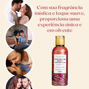 Kit 3 Óleos De Massagem Beijável Sensual: 1 Morango + 1 Vanilla + 1 Mel