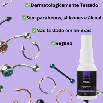 Piercing Aftercare Solução Higienizante  Pós-Piercing Panta NeOskin - 2 unidades