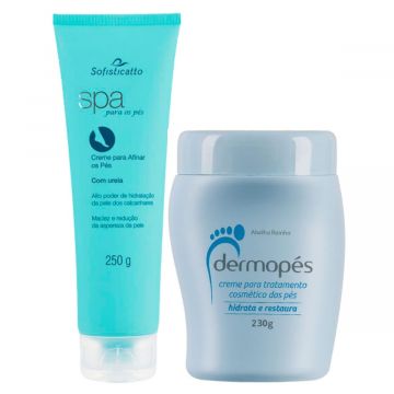 Kit Tratamento para Pés Ressecados e Com Rachaduras: Spa para os Pés + Creme Dermopés 