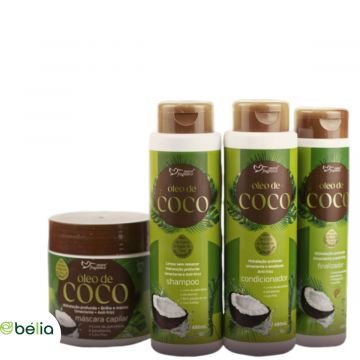 Kit Shampoo + Condicionador + Máscara Capilar + Creme sem Enxágue + Finalizador Óleo de Coco R.0282