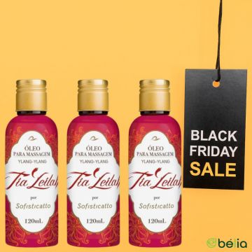 Kit Sexshop 3 Oleo Massagem Prazer Sexy Tia Leilah Ylang Ylang