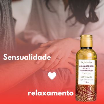 Óleo Corporal Beijável Para Massagem Vanilla Sofisticatto 120 ml