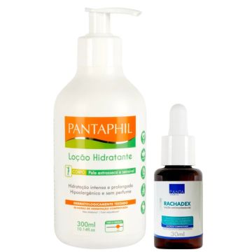 Pantaphil Loção Hidratante Hipoalergênica 300ml + Loção para Tratamento de Pés Rachados e Ressecados Rachadex