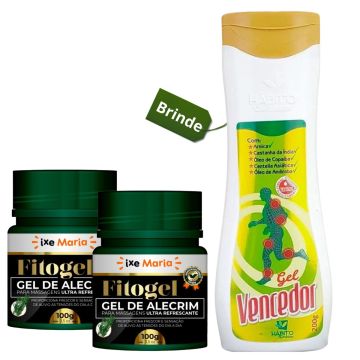 2 Gel Massageador FitoSport Gel de Arnica Fitogel + Gel Vencedor Hábito Cósméticos - Alívio para Dor Muscular